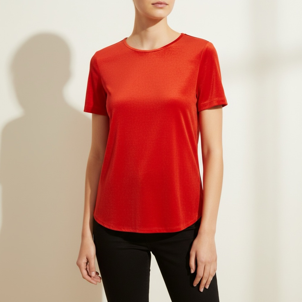 Vero Moda Fiery Red Short Sleeve Top